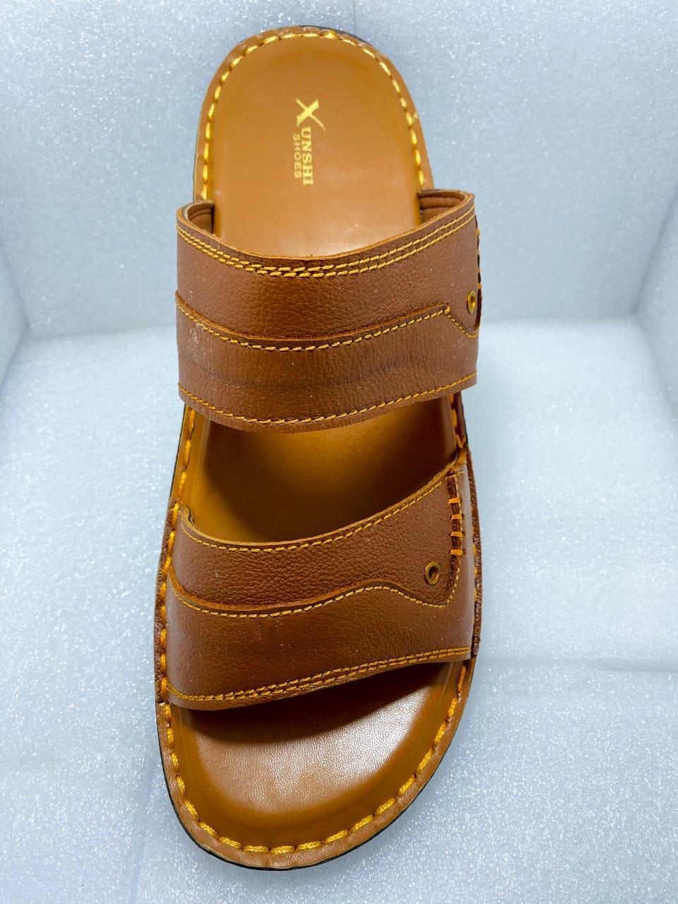 Men's Mustard Leather Casual Sandals Size 7-11