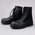 Men's Black Synthetic Leather Army Boots with Ankle Height & Durable Sole