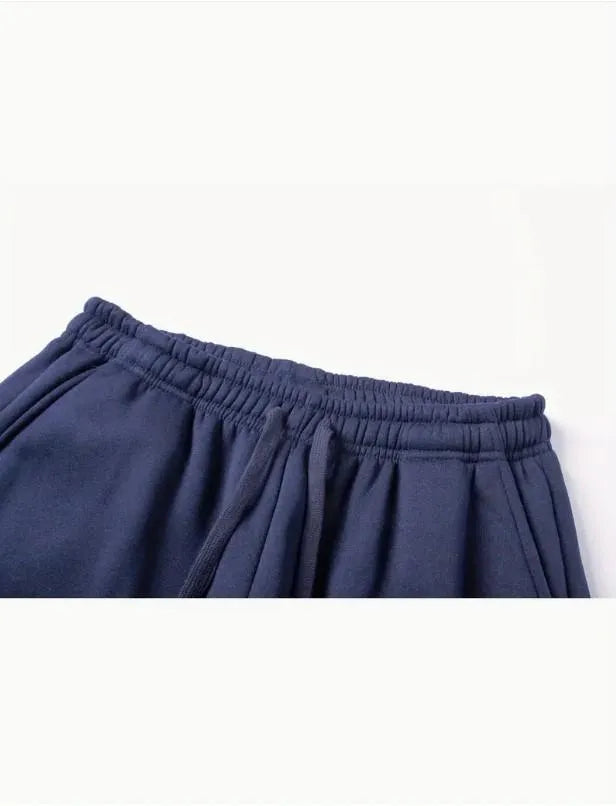 Men Fleece Track Suit Blue Zip-Up with Pockets